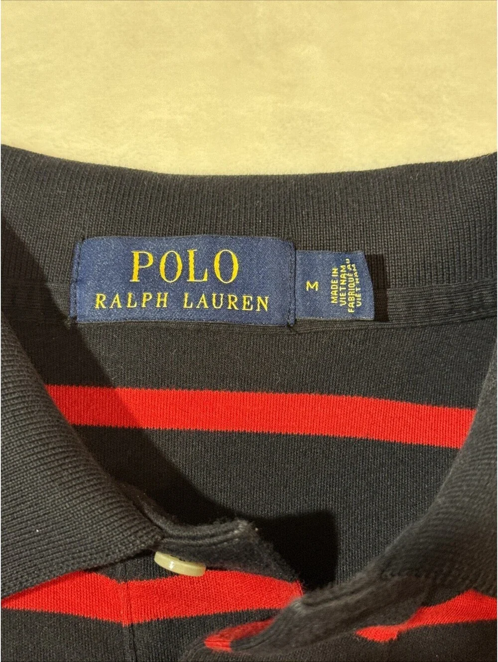Polo Ralph Lauren Men's Striped Short Sleeve Polo Shirt Med Red/Blue